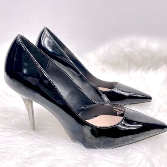 Zara | patent leather pointy toe stilettos size 36, black w ombré 3 1/2” heel. - Picture 2 of 9